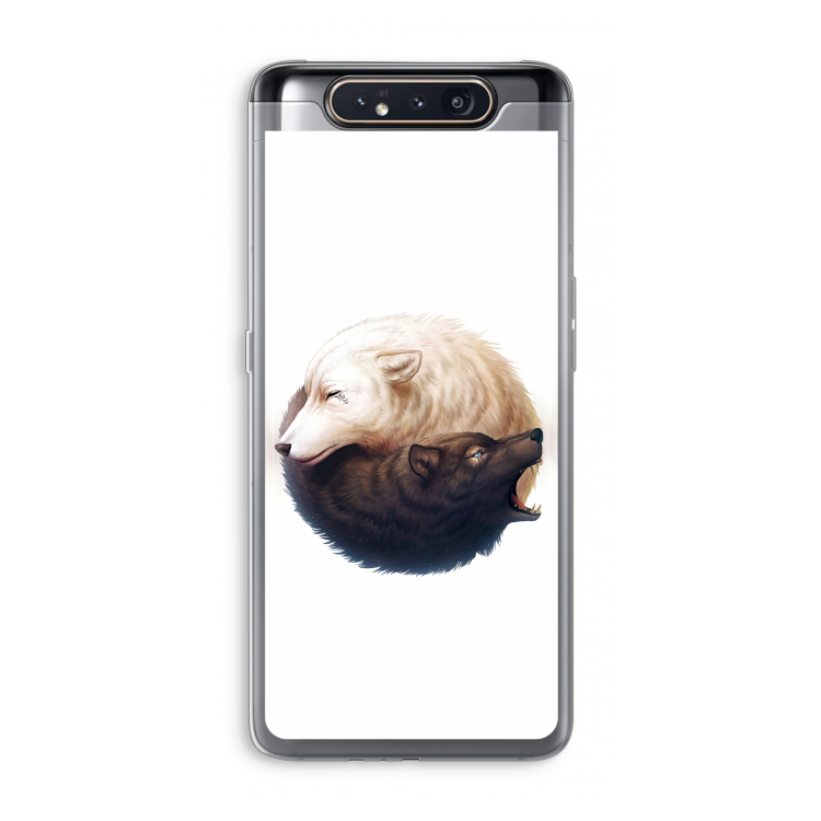 CaseCompany Yin Yang Wolves: Samsung Galaxy A80 Transparant Hoesje
