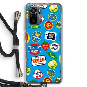 CaseCompany Fruitsticker: Xiaomi Redmi Note 10 Pro Transparant Hoesje met koord