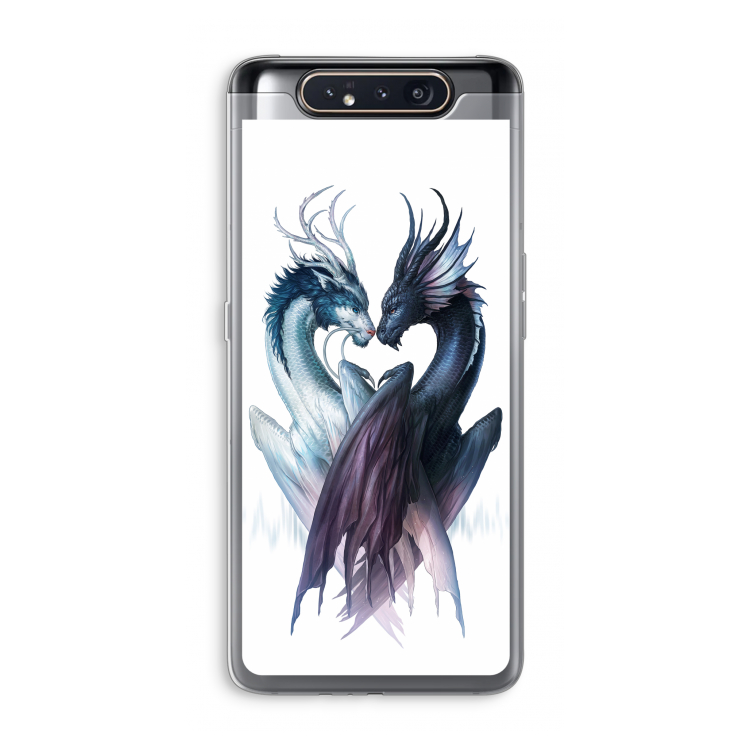 CaseCompany Yin Yang Dragons: Samsung Galaxy A80 Transparant Hoesje