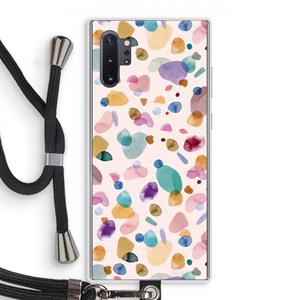 CaseCompany Terrazzo Memphis Pink: Samsung Galaxy Note 10 Plus Transparant Hoesje met koord