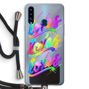 CaseCompany Loves: Samsung Galaxy A20s Transparant Hoesje met koord