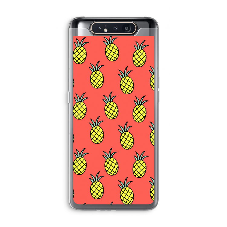 CaseCompany Ananas: Samsung Galaxy A80 Transparant Hoesje