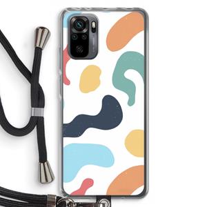 CaseCompany Memphis Shapes Blue: Xiaomi Redmi Note 10 Pro Transparant Hoesje met koord