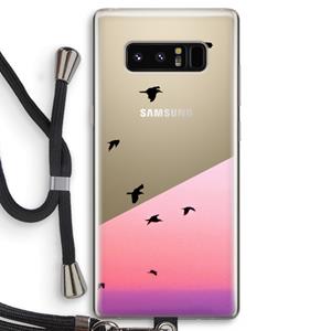 CaseCompany Fly away: Samsung Galaxy Note 8 Transparant Hoesje met koord