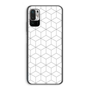 CaseCompany Zwart-witte kubussen: Xiaomi Redmi Note 10 5G Transparant Hoesje