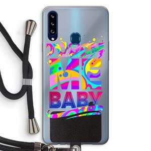 CaseCompany Touch Me: Samsung Galaxy A20s Transparant Hoesje met koord