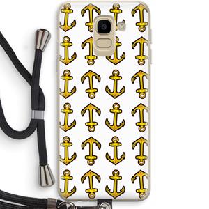 CaseCompany Musketon Anchor: Samsung Galaxy J6 (2018) Transparant Hoesje met koord