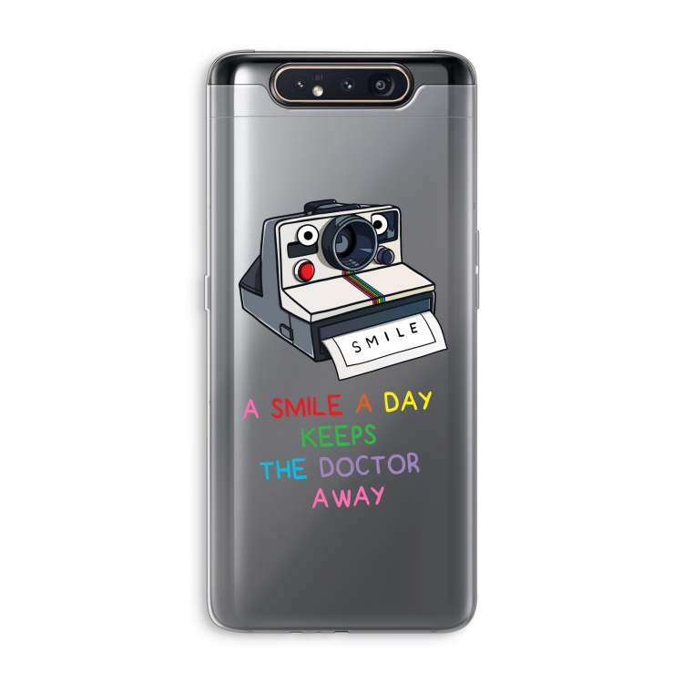 CaseCompany Smile: Samsung Galaxy A80 Transparant Hoesje