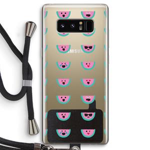 CaseCompany Smiley watermeloenprint: Samsung Galaxy Note 8 Transparant Hoesje met koord