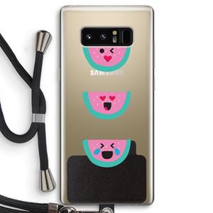 CaseCompany Smiley watermeloen: Samsung Galaxy Note 8 Transparant Hoesje met koord