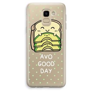 CaseCompany Avo Good Day: Samsung Galaxy J6 (2018) Transparant Hoesje