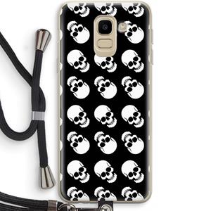 CaseCompany Musketon Skulls: Samsung Galaxy J6 (2018) Transparant Hoesje met koord