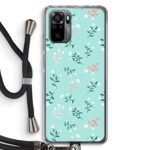 CaseCompany Small white flowers: Xiaomi Redmi Note 10 Pro Transparant Hoesje met koord