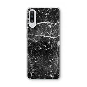 CaseCompany Zwart marmer: Samsung Galaxy A70 Transparant Hoesje
