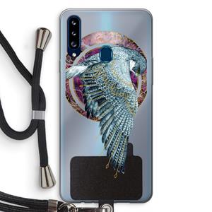CaseCompany Golden Falcon: Samsung Galaxy A20s Transparant Hoesje met koord