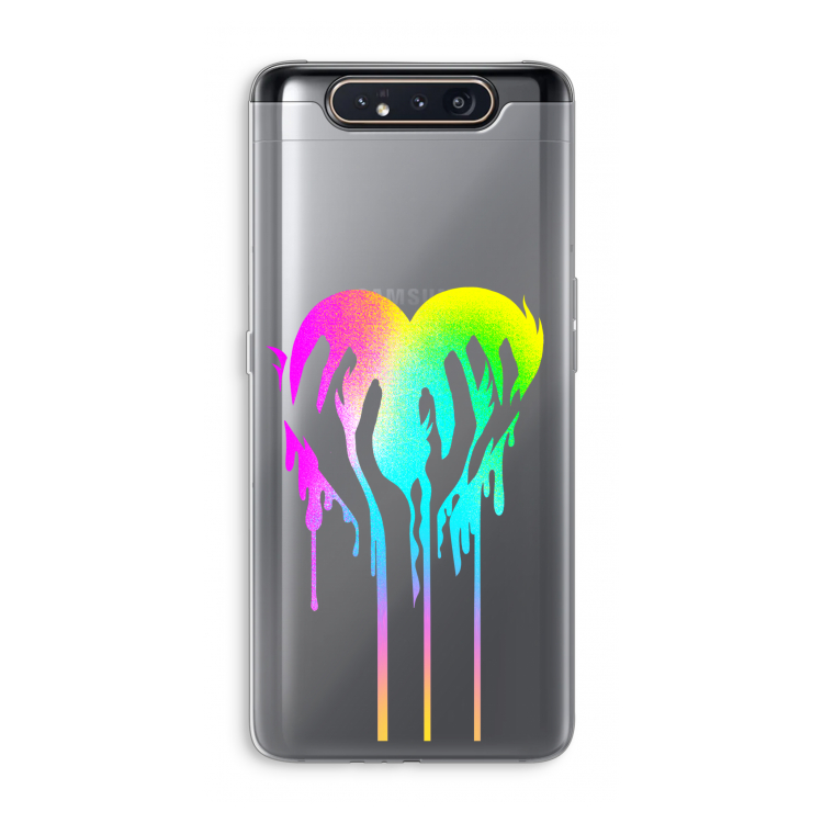 CaseCompany Hold My Heart: Samsung Galaxy A80 Transparant Hoesje