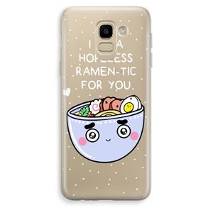 CaseCompany I'm A Hopeless Ramen-Tic For You: Samsung Galaxy J6 (2018) Transparant Hoesje