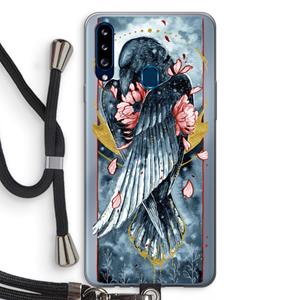CaseCompany Golden Raven: Samsung Galaxy A20s Transparant Hoesje met koord