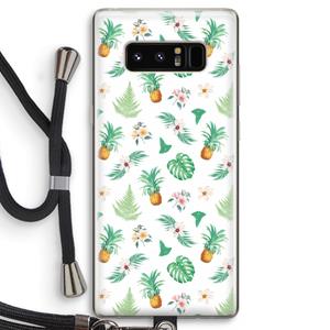 CaseCompany Ananas bladeren: Samsung Galaxy Note 8 Transparant Hoesje met koord