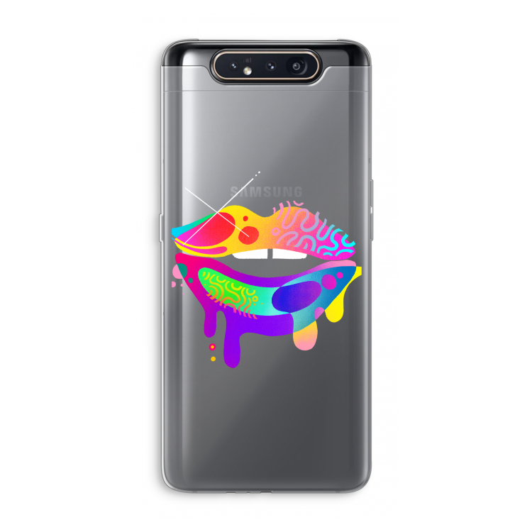 CaseCompany Lip Palette: Samsung Galaxy A80 Transparant Hoesje