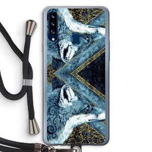 CaseCompany Golden Fox: Samsung Galaxy A20s Transparant Hoesje met koord