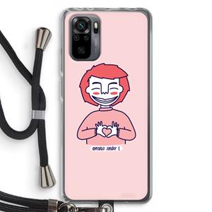 CaseCompany Hartje: Xiaomi Redmi Note 10 Pro Transparant Hoesje met koord