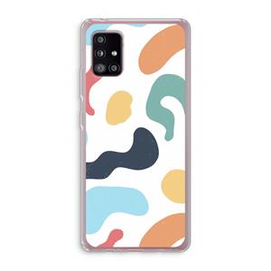 CaseCompany Memphis Shapes Blue: Samsung Galaxy A51 5G Transparant Hoesje