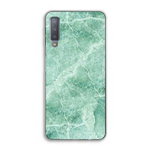 CaseCompany Groen marmer: Samsung Galaxy A7 (2018) Transparant Hoesje