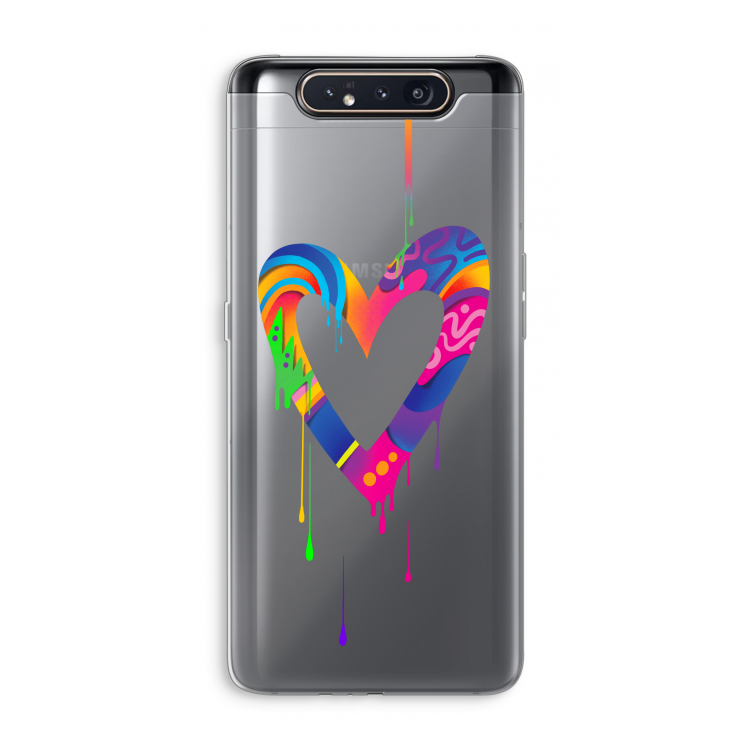 CaseCompany Melts My Heart: Samsung Galaxy A80 Transparant Hoesje