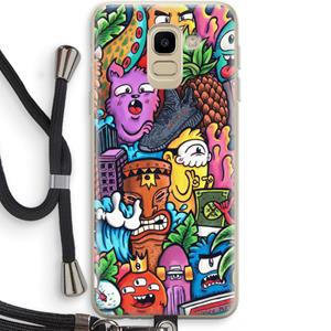 CaseCompany Vexx Mixtape: Samsung Galaxy J6 (2018) Transparant Hoesje met koord