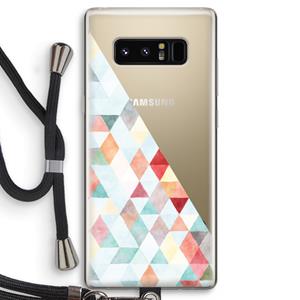 CaseCompany Gekleurde driehoekjes pastel: Samsung Galaxy Note 8 Transparant Hoesje met koord