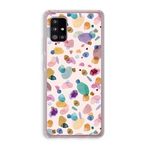 CaseCompany Terrazzo Memphis Pink: Samsung Galaxy A51 5G Transparant Hoesje