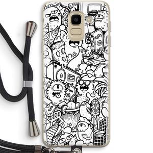 CaseCompany Vexx City #2: Samsung Galaxy J6 (2018) Transparant Hoesje met koord
