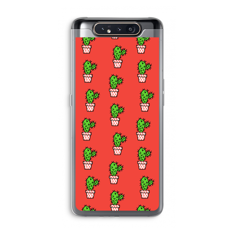 CaseCompany Mini cactus: Samsung Galaxy A80 Transparant Hoesje