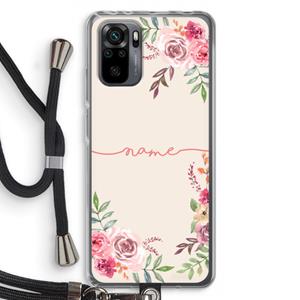 CaseCompany Rozen: Xiaomi Redmi Note 10 Pro Transparant Hoesje met koord