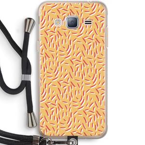 CaseCompany Camouflage: Samsung Galaxy J3 (2016) Transparant Hoesje met koord
