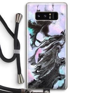 CaseCompany Pastel zwart: Samsung Galaxy Note 8 Transparant Hoesje met koord