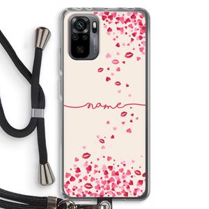 CaseCompany Hartjes en kusjes: Xiaomi Redmi Note 10 Pro Transparant Hoesje met koord