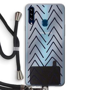 CaseCompany Marrakech Arrows: Samsung Galaxy A20s Transparant Hoesje met koord