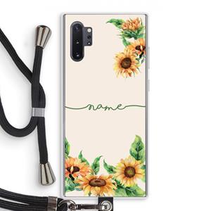 CaseCompany Zonnebloemen: Samsung Galaxy Note 10 Plus Transparant Hoesje met koord