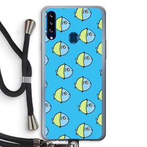 CaseCompany Visjes: Samsung Galaxy A20s Transparant Hoesje met koord