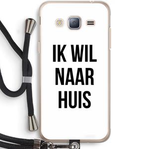 CaseCompany Ik wil naar huis: Samsung Galaxy J3 (2016) Transparant Hoesje met koord