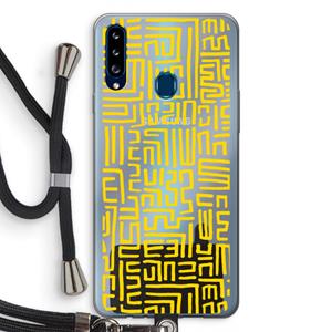 CaseCompany Majorelle Blue Print: Samsung Galaxy A20s Transparant Hoesje met koord