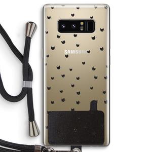 CaseCompany Kleine kattenkopjes: Samsung Galaxy Note 8 Transparant Hoesje met koord