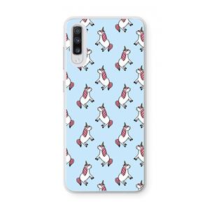 CaseCompany Eenhoorns overal: Samsung Galaxy A70 Transparant Hoesje