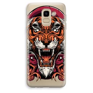 CaseCompany Tiger and Rattlesnakes: Samsung Galaxy J6 (2018) Transparant Hoesje