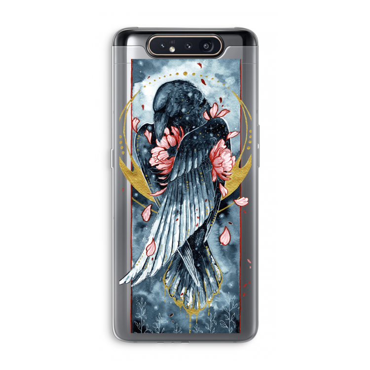 CaseCompany Golden Raven: Samsung Galaxy A80 Transparant Hoesje