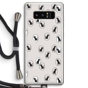 CaseCompany Miauw: Samsung Galaxy Note 8 Transparant Hoesje met koord