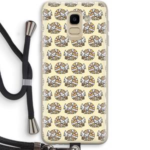 CaseCompany Slapende poes: Samsung Galaxy J6 (2018) Transparant Hoesje met koord