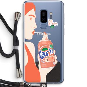CaseCompany Peach please!: Samsung Galaxy S9 Plus Transparant Hoesje met koord
